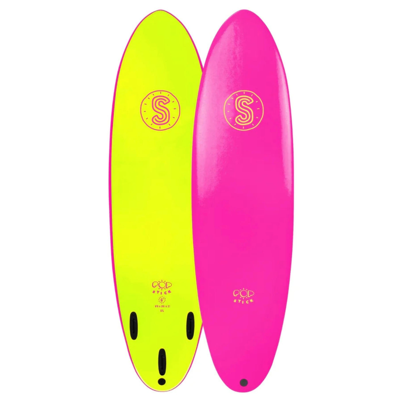 Softlite Pop Stick Softboard 6'6 - Pink/Yellow