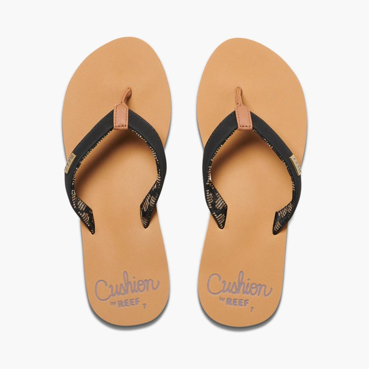 Reef Women's Cushion Sands Thongs - Black/Tan | Rapid Surf – Rapid Surf \u0026  Ski
