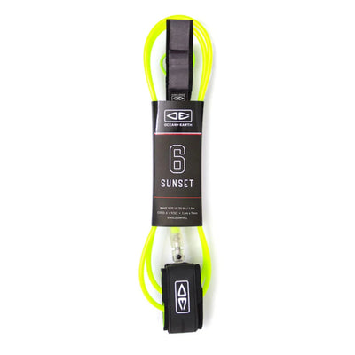 Ocean and Earth Sunset Leash 6'0 - Lime