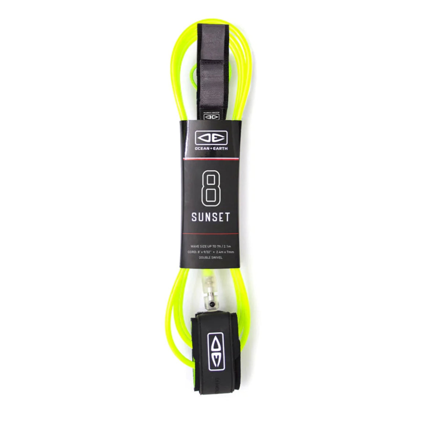 Ocean and Earth Sunset Leash 8'0 - Lime