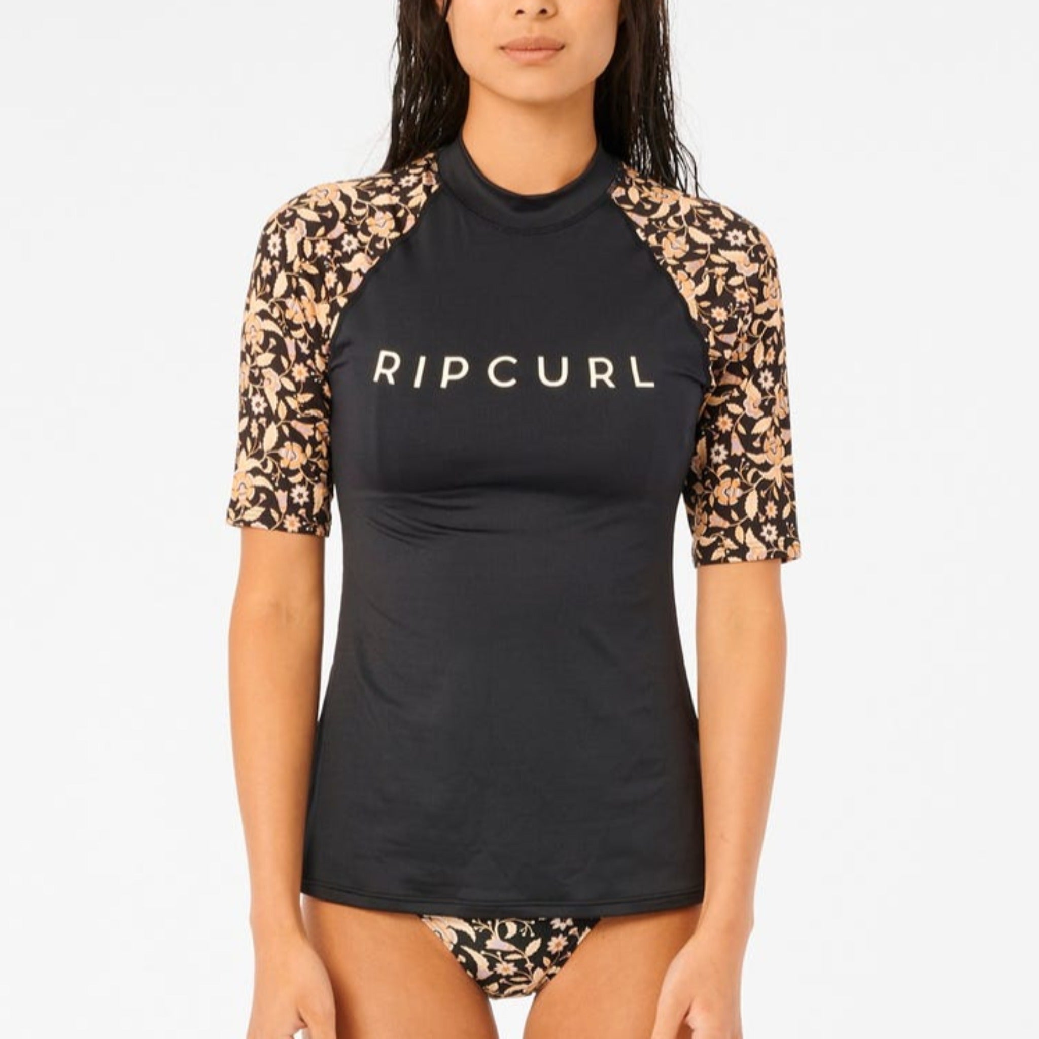Rip Curl Dreamers Short Sleeve Rash Vest Black Rapid Surf & Ski