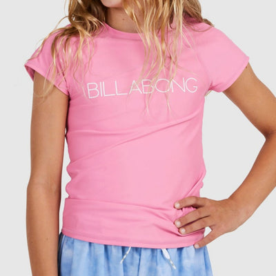 Billabong Girls Dancer Short Sleeve Rash Vest - Pink