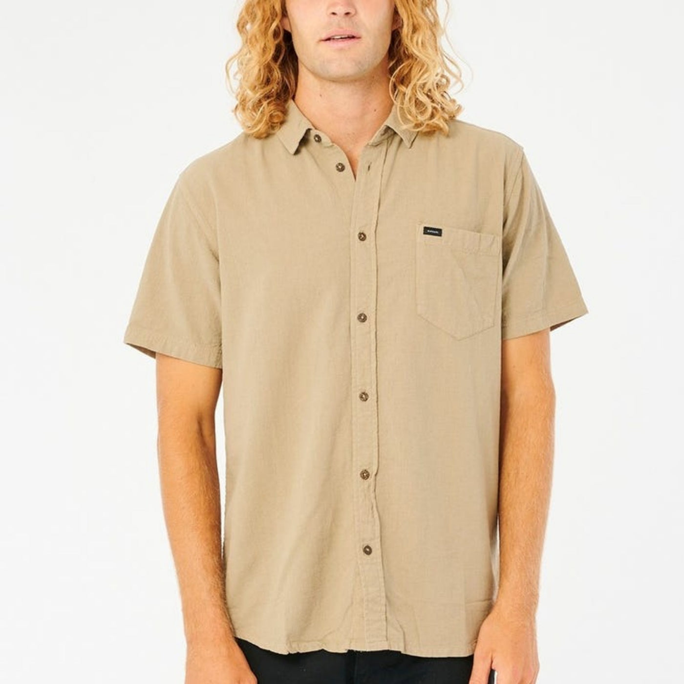 Rip Curl Washed Short Sleeve Shirt - Washed Taupe