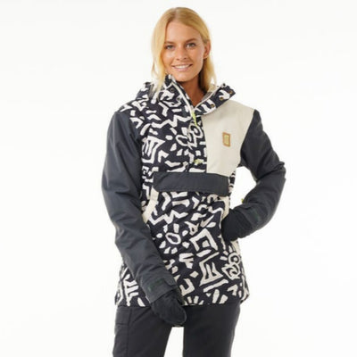 Rip Curl Women's Rider Anorak Snow Jacket - Washed Black Search