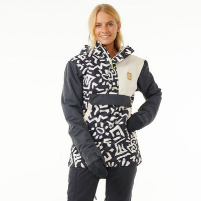 Rip Curl Women's Rider Anorak Snow Jacket - Washed Black Search