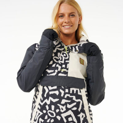 Rip Curl Women's Rider Anorak Snow Jacket - Washed Black Search