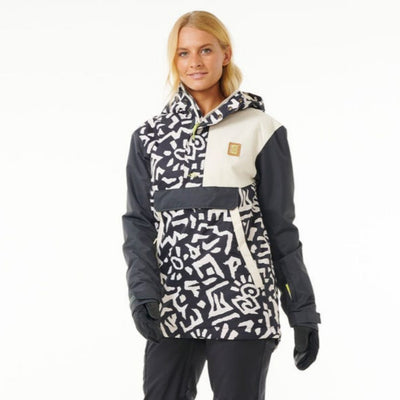 Rip Curl Women's Rider Anorak Snow Jacket - Washed Black Search