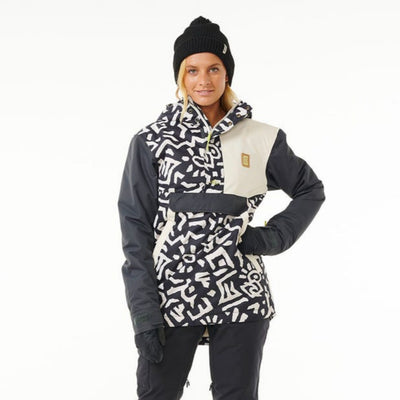 Rip Curl Women's Rider Anorak Snow Jacket - Washed Black Search