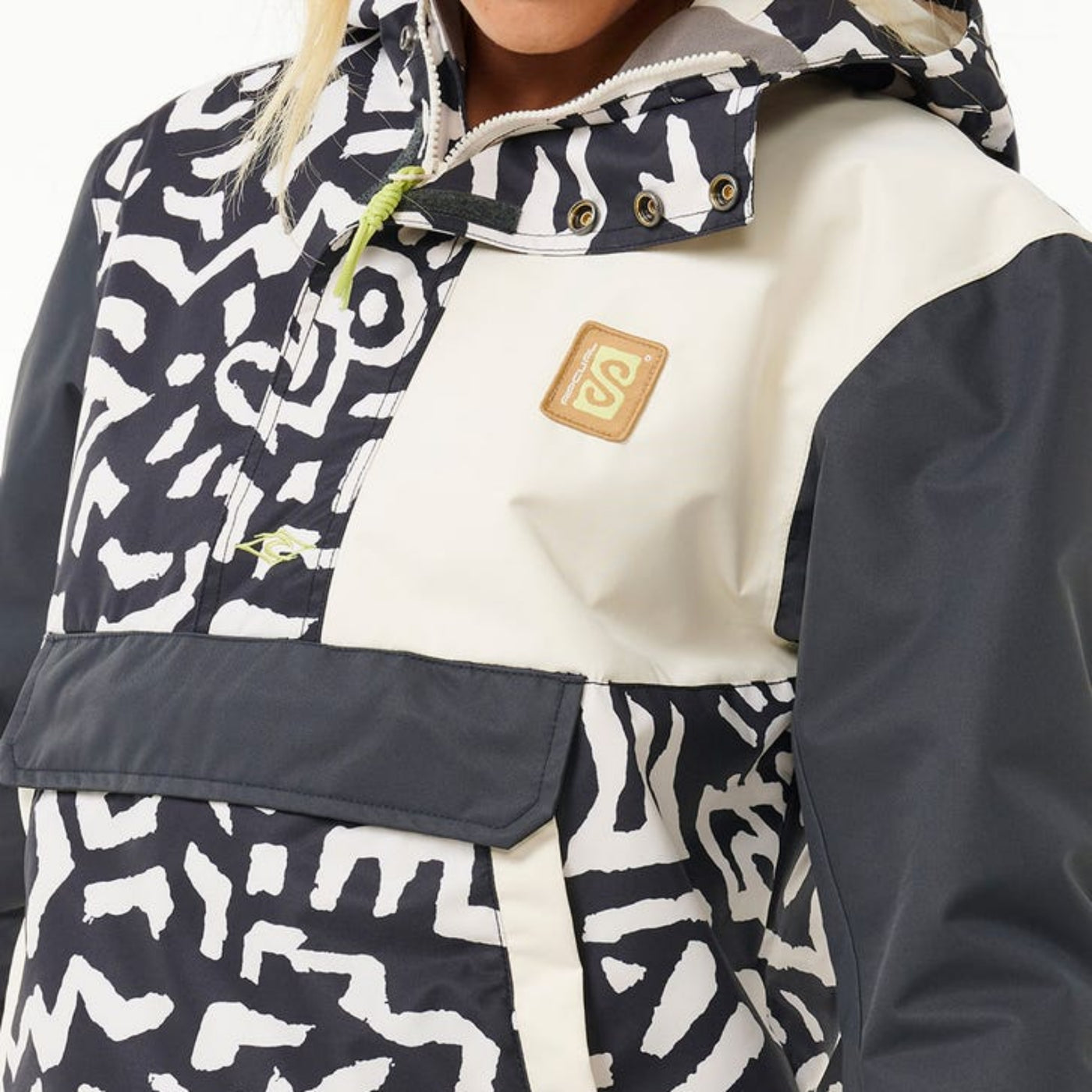 Rip Curl Women's Rider Anorak Snow Jacket - Washed Black Search