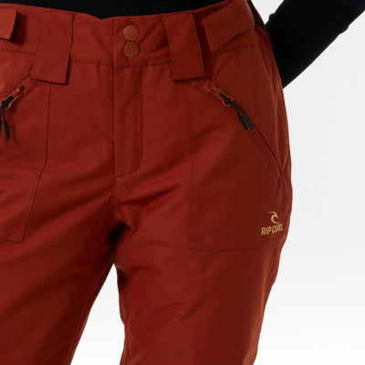 Rip Curl Rider High Waist Women's Snow Pants - Burnt Red