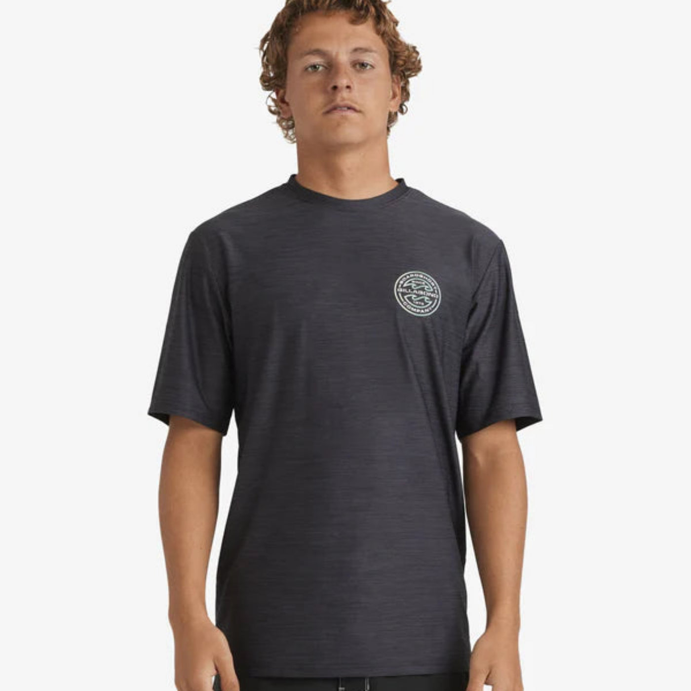 Billabong Rotor Shoreline Short Sleeve Rash Vest - Black Heather