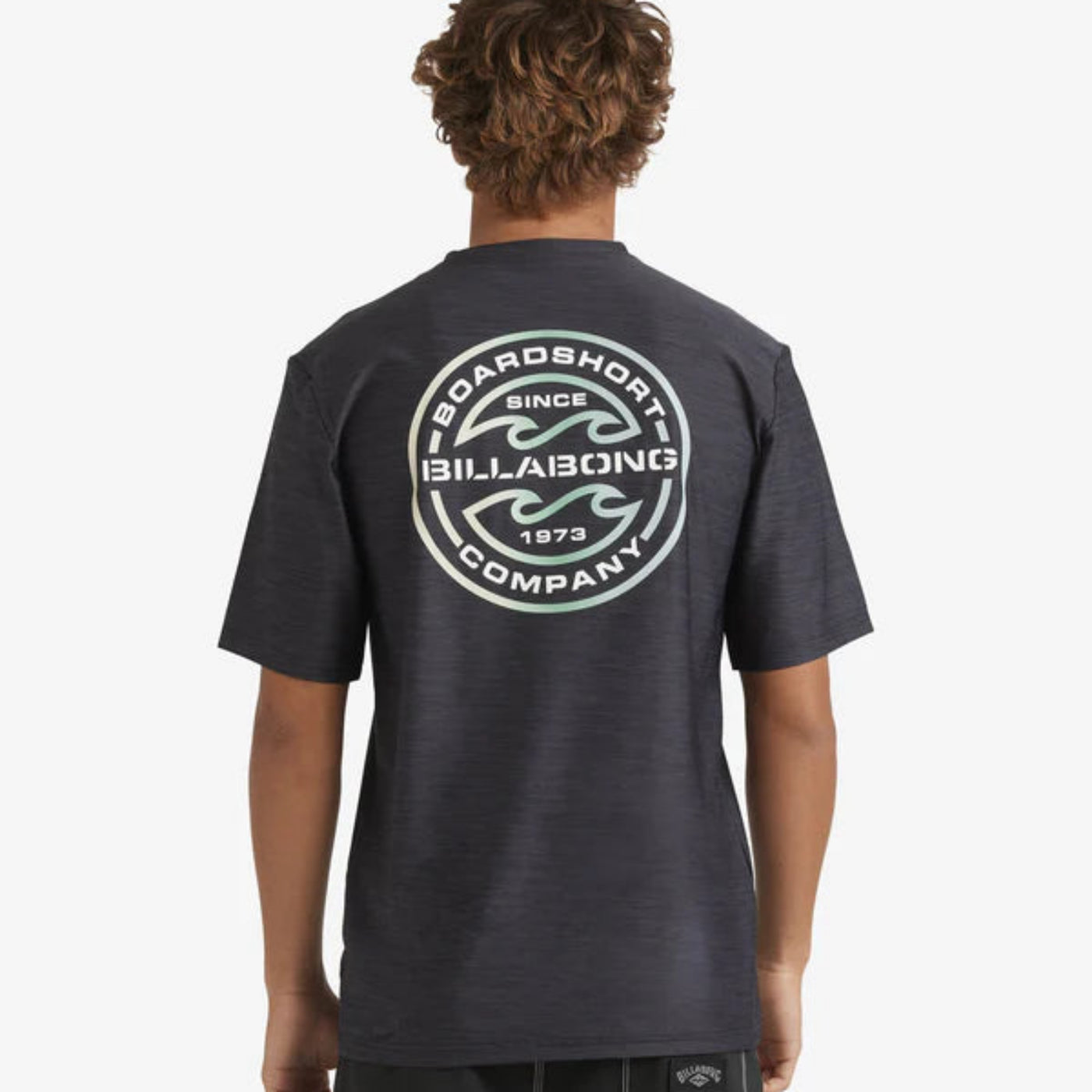 Billabong Rotor Shoreline Short Sleeve Rash Vest - Black Heather