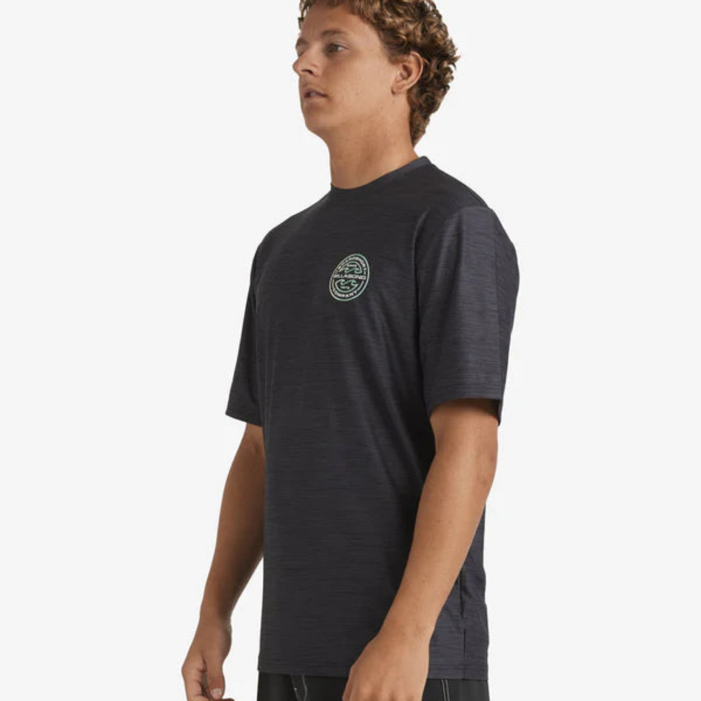 Billabong Rotor Shoreline Short Sleeve Rash Vest - Black Heather