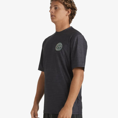 Billabong Rotor Shoreline Short Sleeve Rash Vest - Black Heather