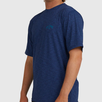 Billabong Shoreline Short Sleeve Rash Vest - Denim Heather