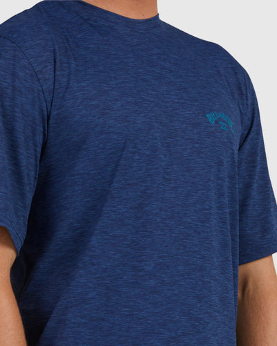 Billabong Shoreline Short Sleeve Rash Vest - Denim Heather