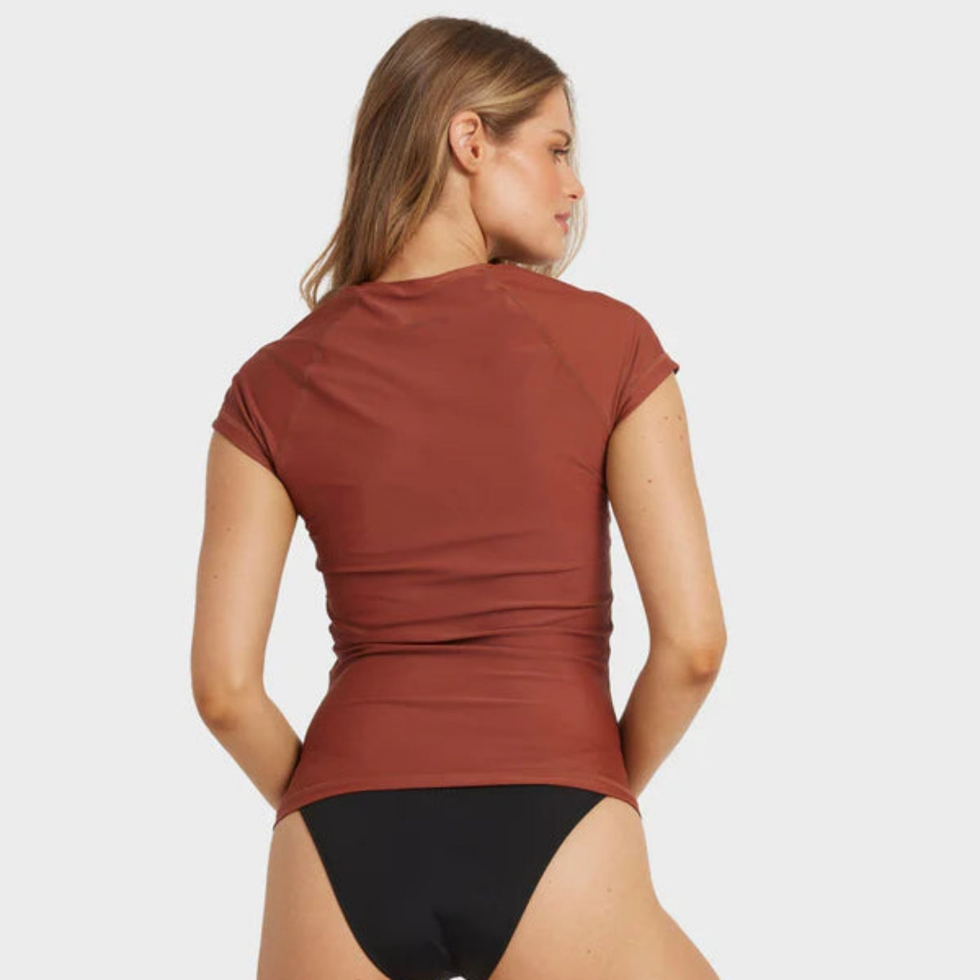 Billabong Society Foil Short Sleeve Rash Vest - Cowhide