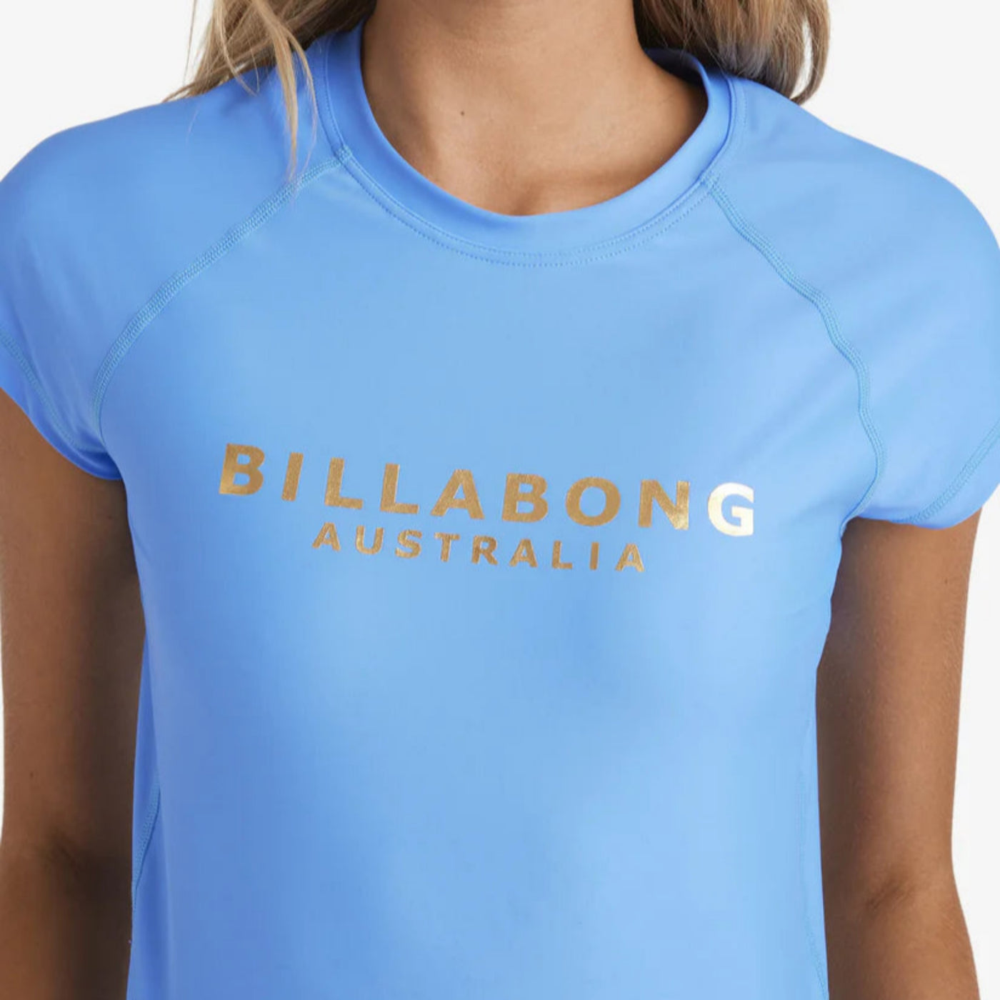 Billabong Society Foil Short Sleeve Rash Vest - Tidal Blue