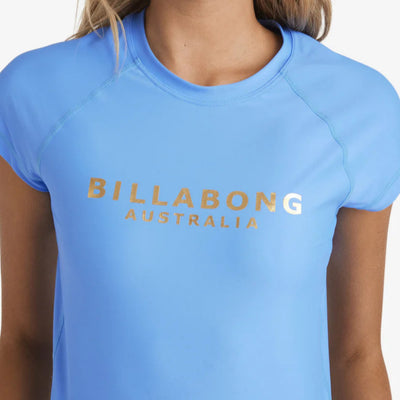 Billabong Society Foil Short Sleeve Rash Vest - Tidal Blue