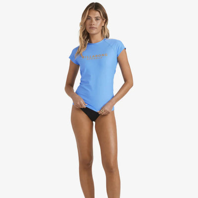 Billabong Society Foil Short Sleeve Rash Vest - Tidal Blue
