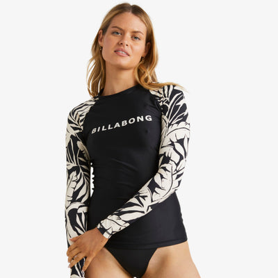 Billabong The Coast Calling Is Calling Leilani Long Sleeve Rash Vest - Black