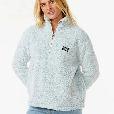 Rip Curl Dark N Stormy 1/4 Zip Crew Jumper - Blue