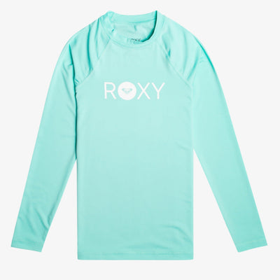 Roxy Girls Essential Long Sleeve Rash Vest - Aruba Blue