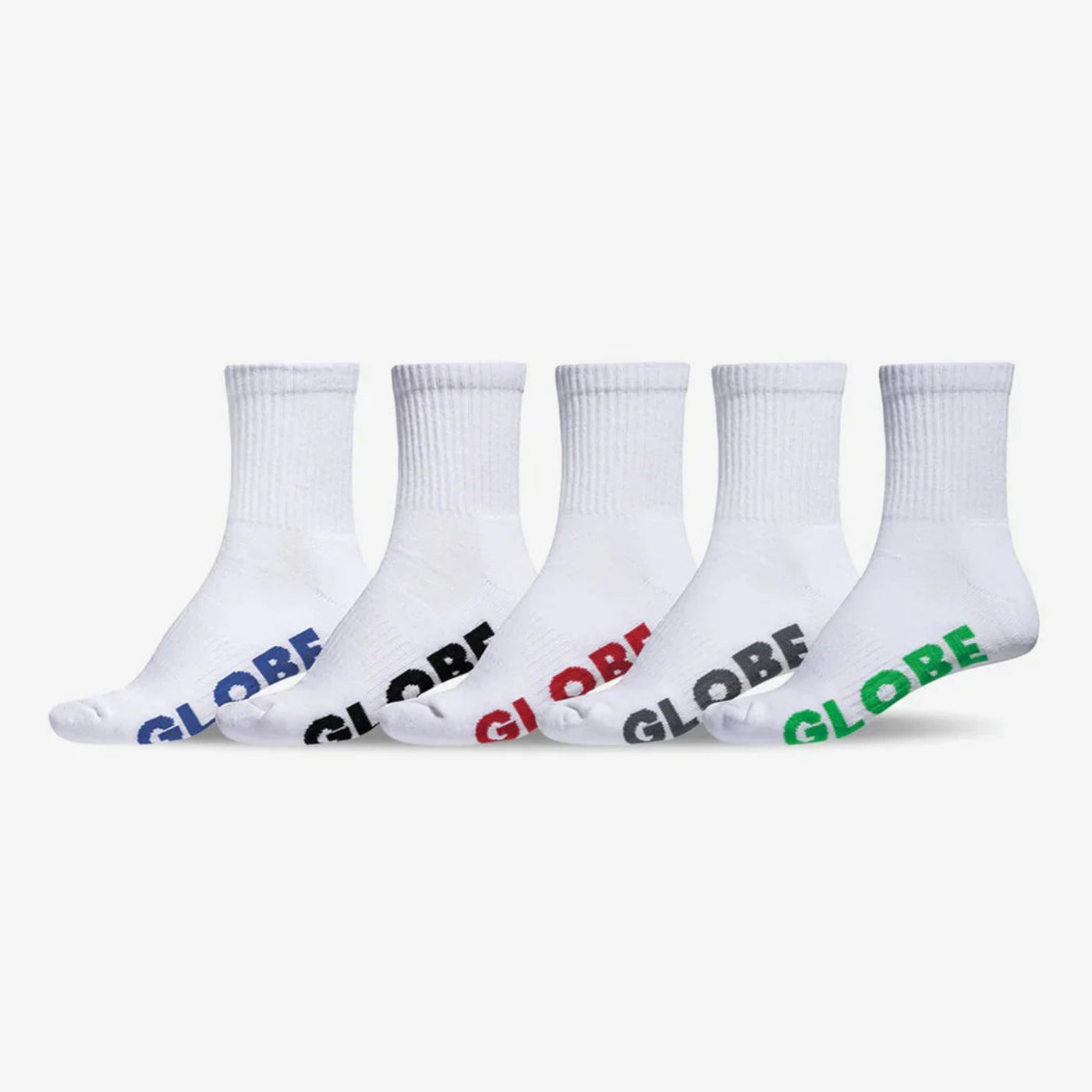 Globe Youth Stealth Crew Sock 5 Pack - White