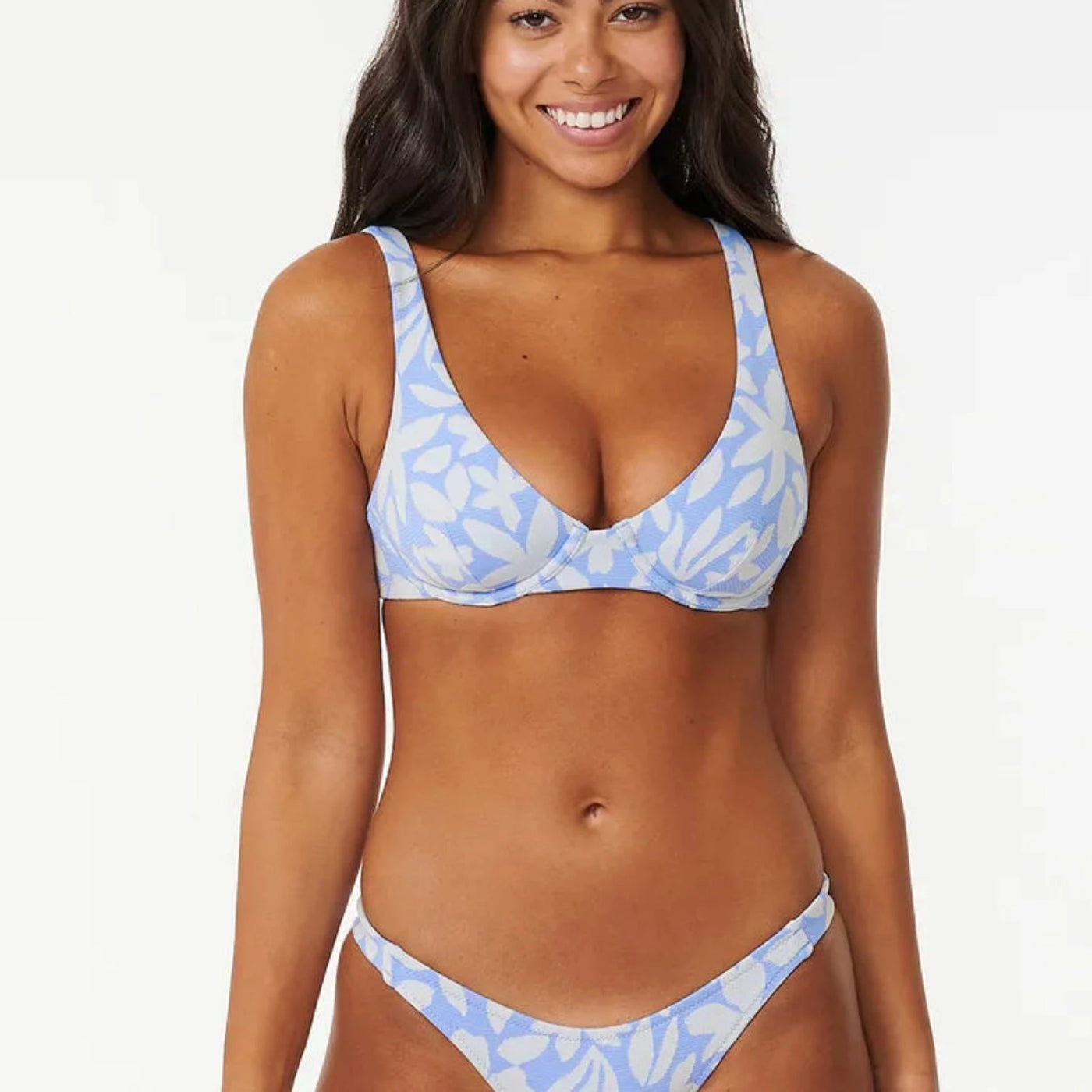 Rip Curl Holiday Tropics Balconette Bikini Top - Mid Blue