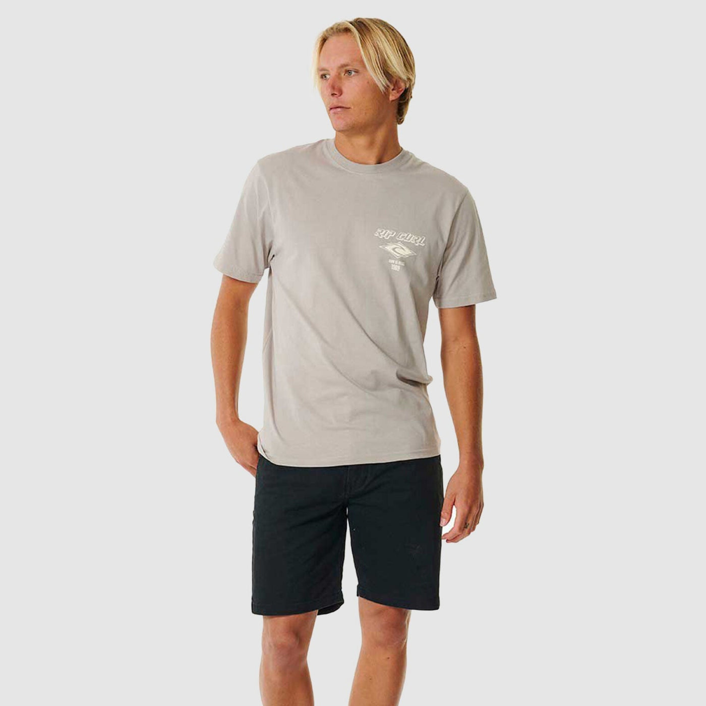 Rip Curl Fade Out Icon Tee - Stone
