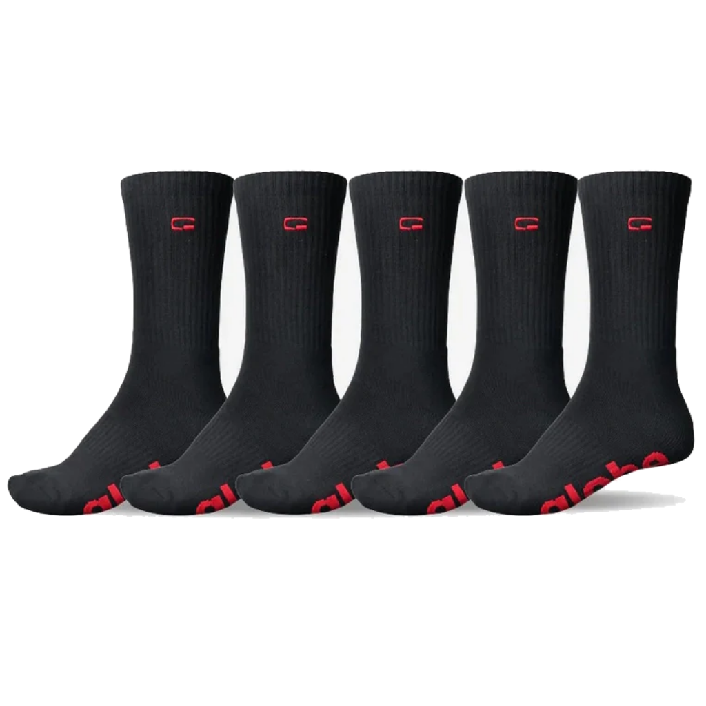 OG Logo Hi Crew Socks 5 Pack - Black