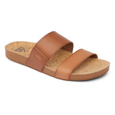 Reef Women's Cushion Vista Cork Slides - Espresso Duo
