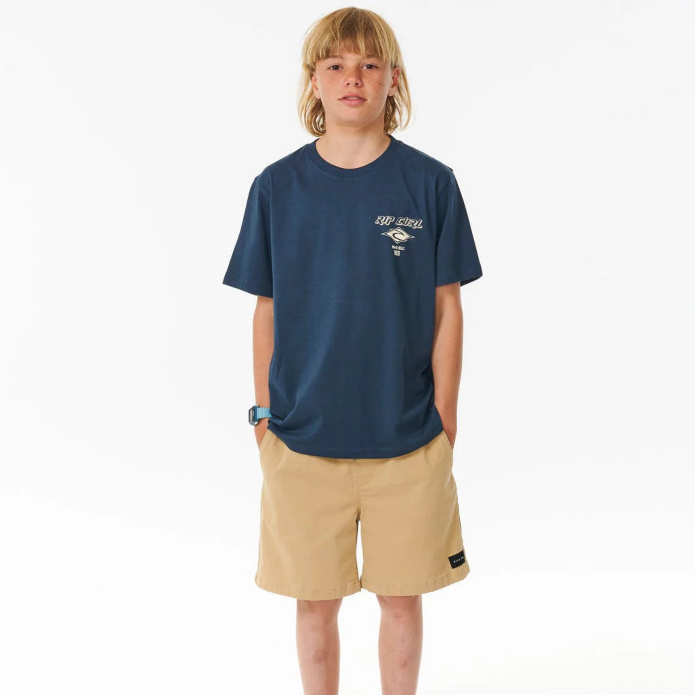 Rip Curl Boys Fadeout Icon Tee - Dark Navy