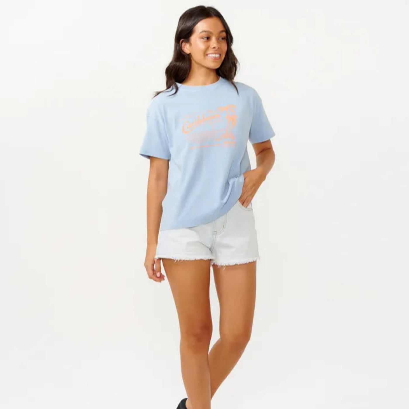 Rip Curl Caribbean Relaxed Tee - Mid Blue