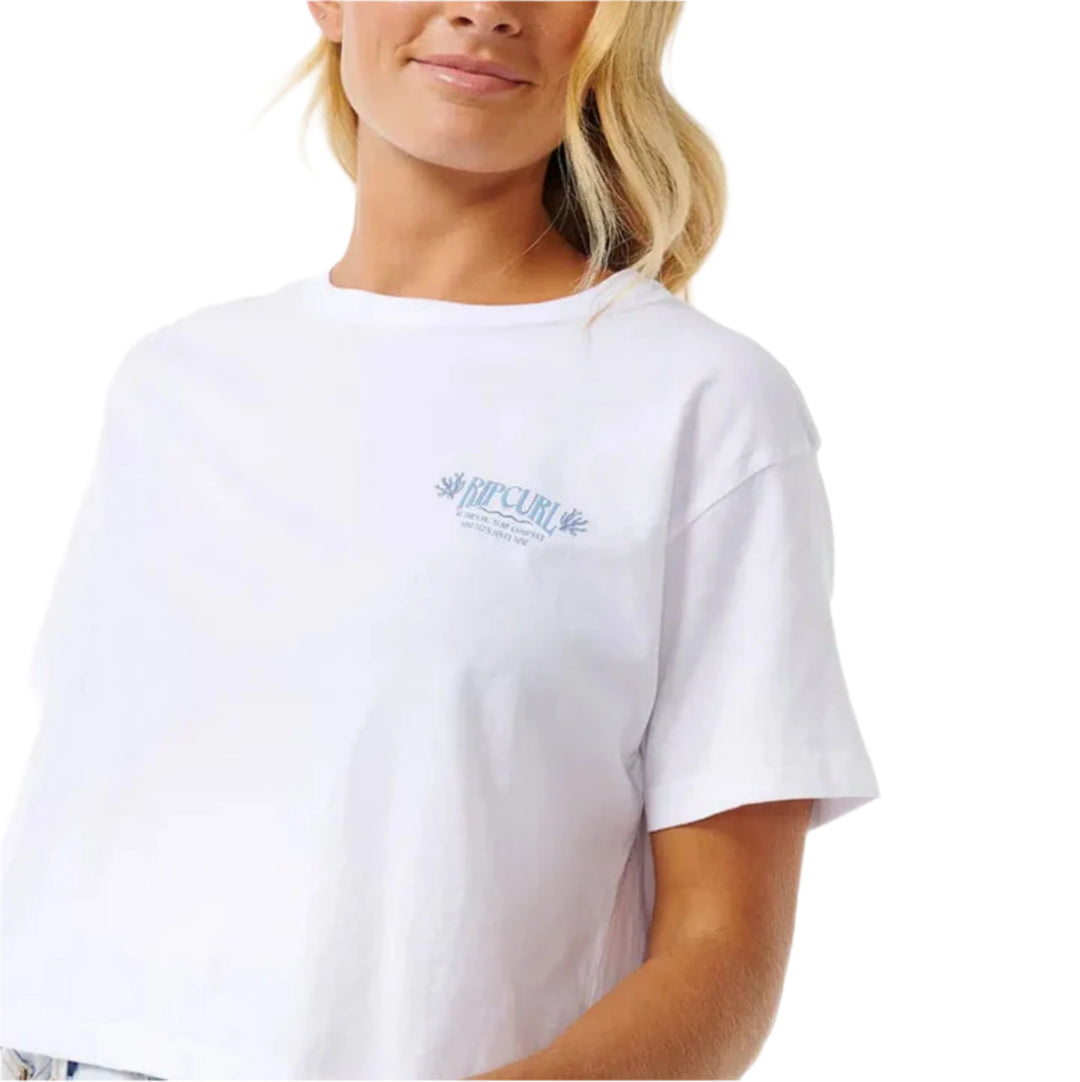 Rip Curl Coral Sands Crop Tee - White | Rapid Surf & Ski