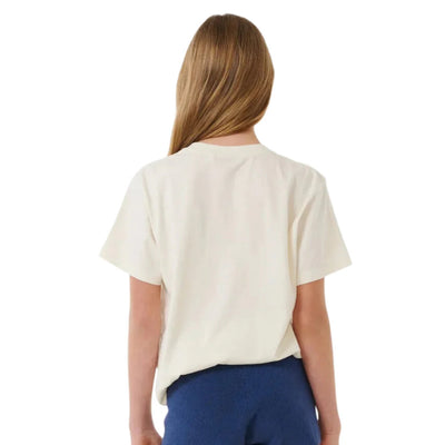 Rip Curl Girls Surf Puff Relaxed Tee - Bone/Bright Blue