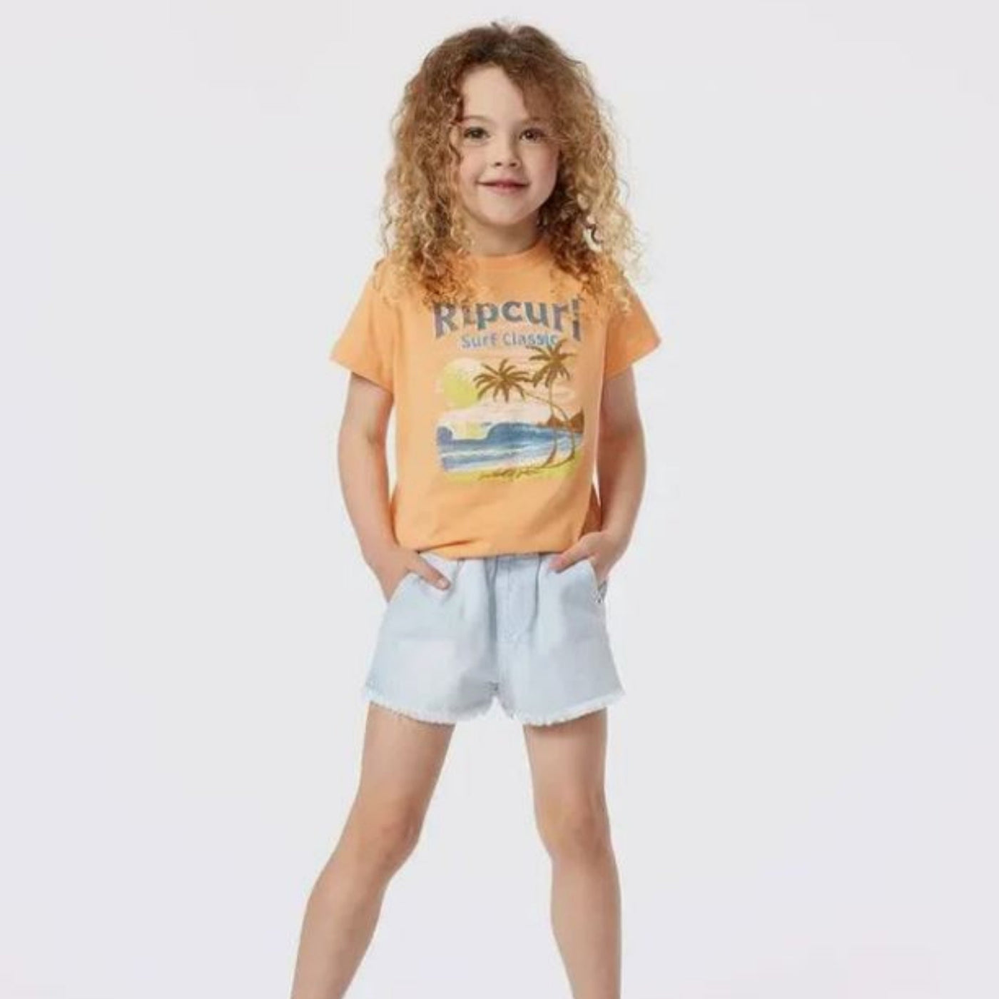 Rip Curl Groms High Tide Scenic Tee - Peach
