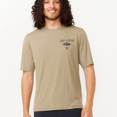 Rip Curl Icons Surflite Short Sleeve Rash Vest - Washed Moss