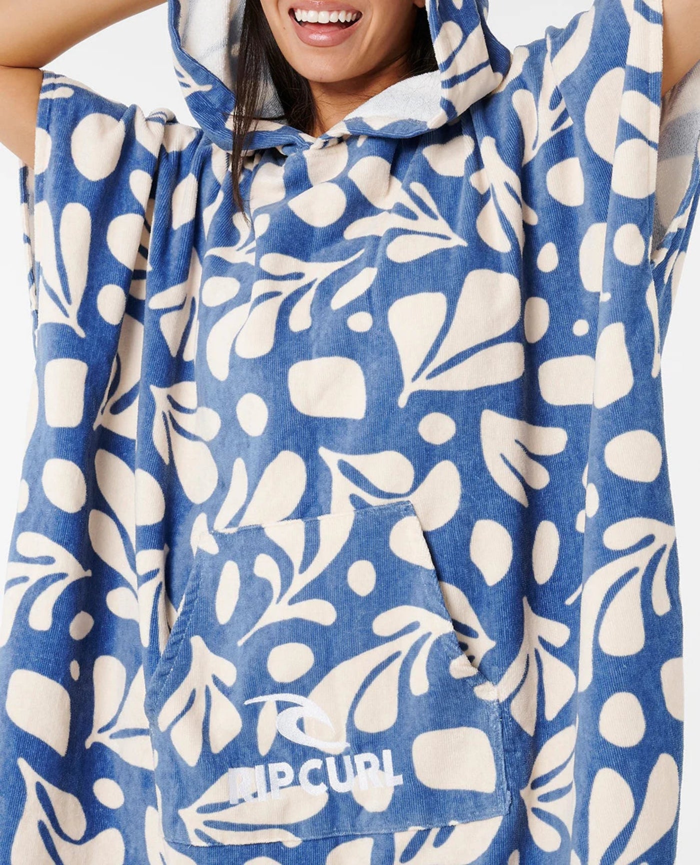 Rip Curl Mixed Hooded Towel - Blue/Natural