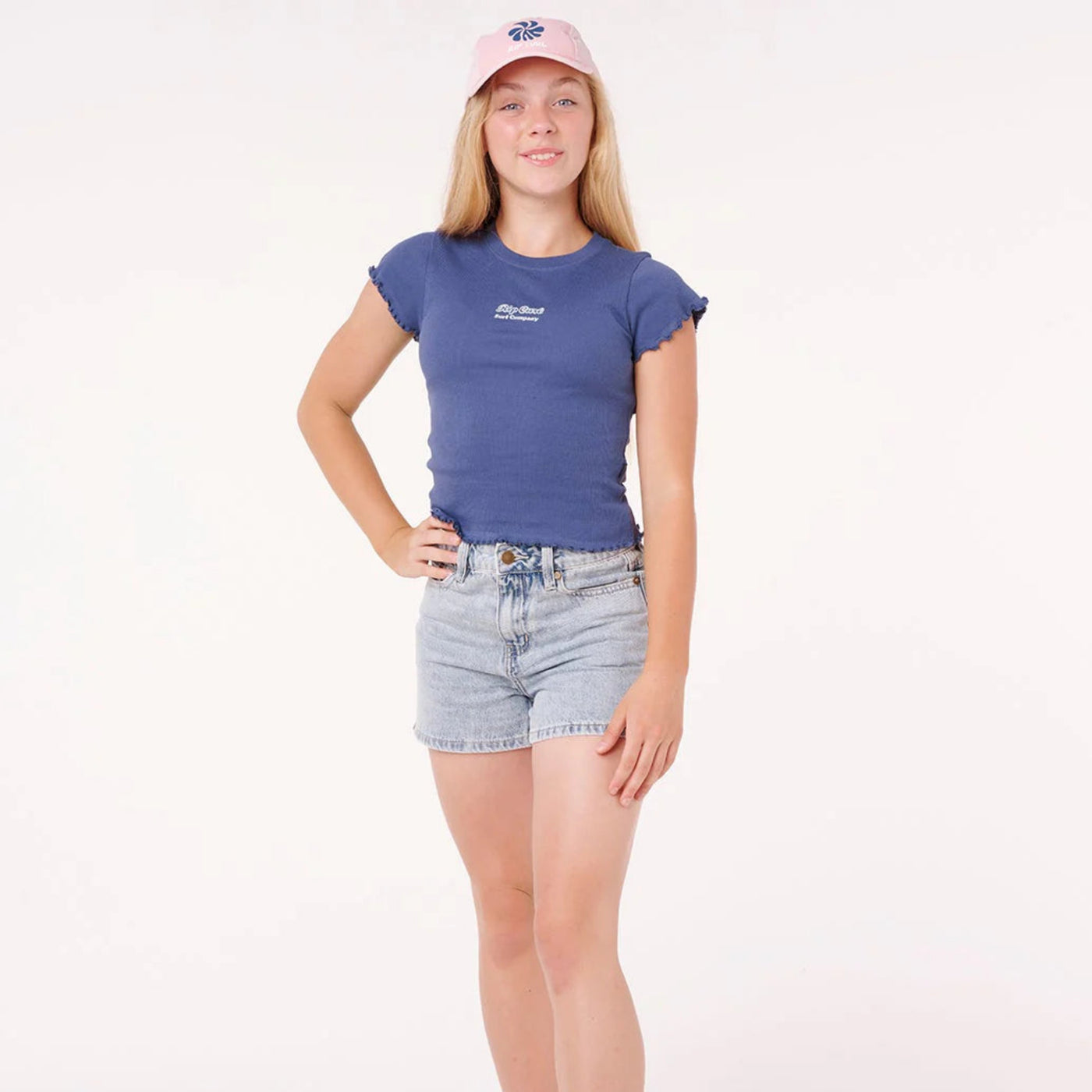 Rip Curl Paradise Club Rib Tee - Washed Navy