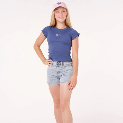 Rip Curl Paradise Club Rib Tee - Washed Navy