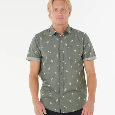 Rip Curl Paradise Palms Short Sleeve Shirt - Cactus Green