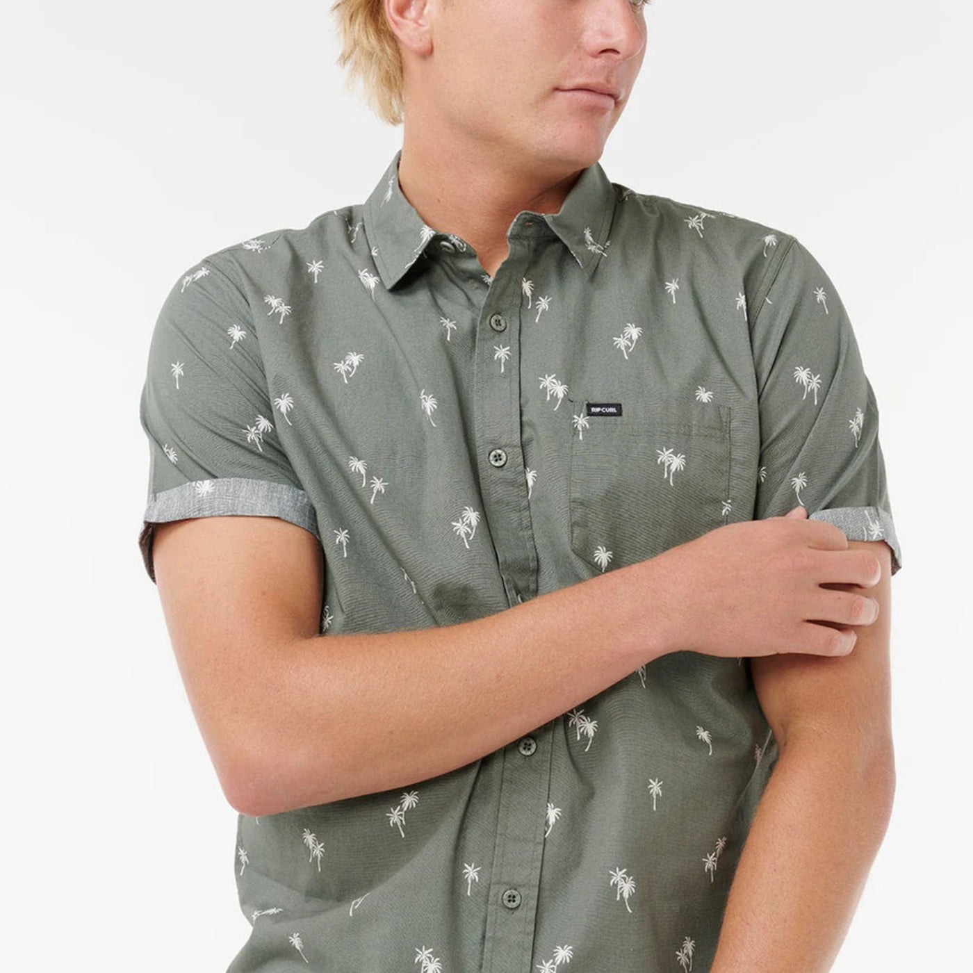 Rip Curl Paradise Palms Short Sleeve Shirt - Cactus Green