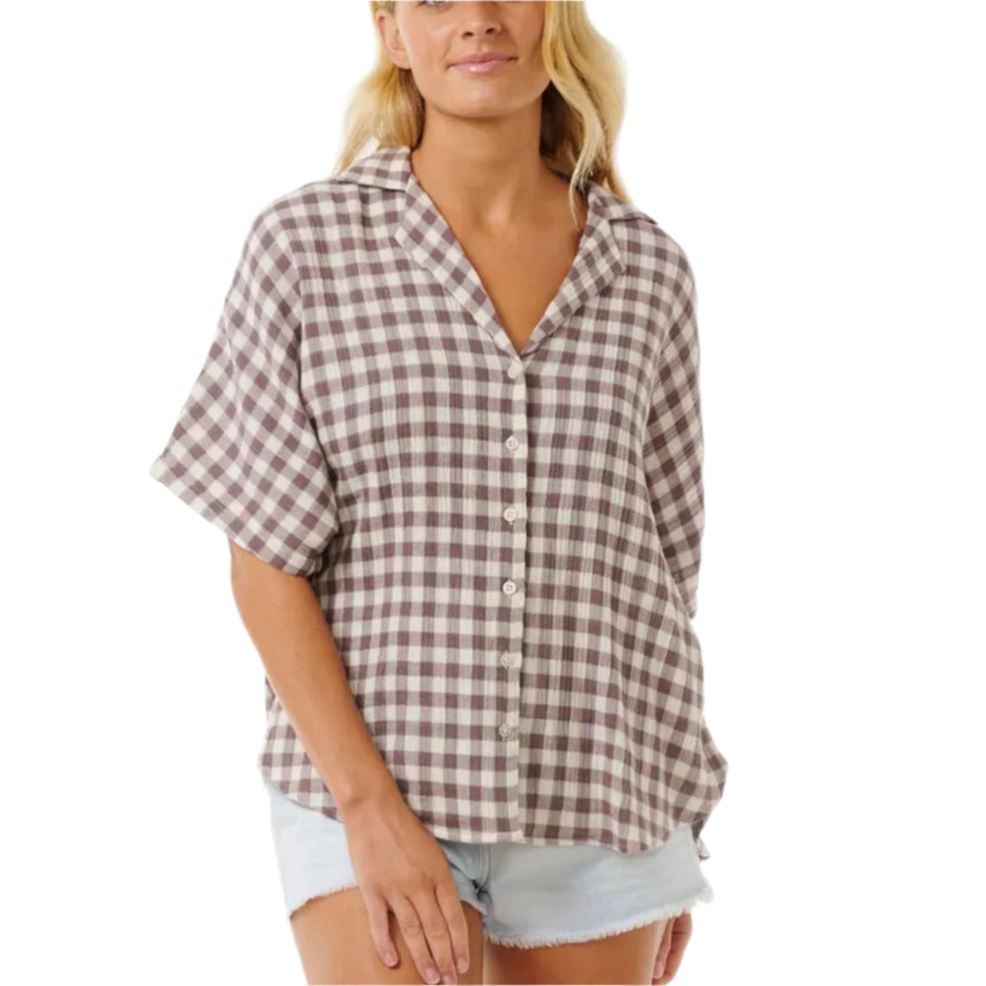 Rip Curl Premium Surf Check Shirt - Eggplant