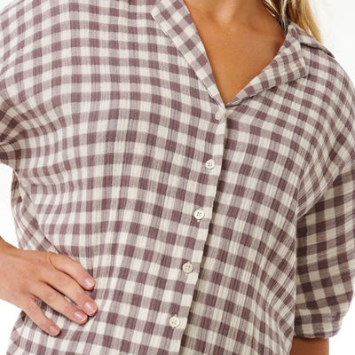 Rip Curl Premium Surf Check Shirt - Eggplant