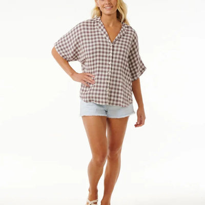 Rip Curl Premium Surf Check Shirt - Eggplant