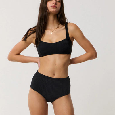 Rip Curl Premium Surf Retro High Good Bikini Bottom - Black