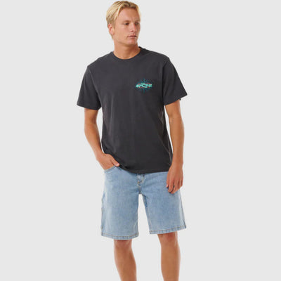 Rip Curl Quest Oval Burst Tee - Washed Black