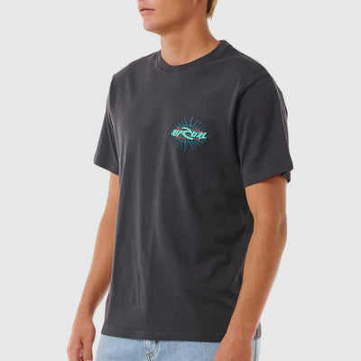 Rip Curl Quest Oval Burst Tee - Washed Black
