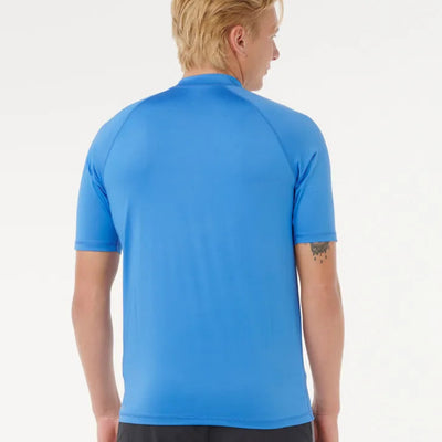 Rip Curl Stapler Short Sleeve Rashie - Blue Gum